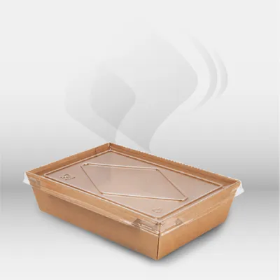 Combo récipient PET 1200 ml avec couvercle Garcia de Pou pour restauration professionnelle, idéal pour livraison, traiteur et vente à emporter, assurant une conservation sécurisée et une présentation transparente des préparations alimentaires – disponible