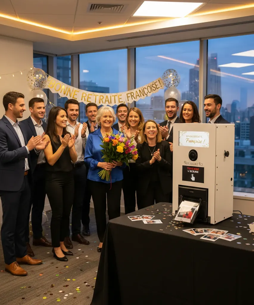 location d'un photobooth pour départ à la retraite entreprise banque à Marseille