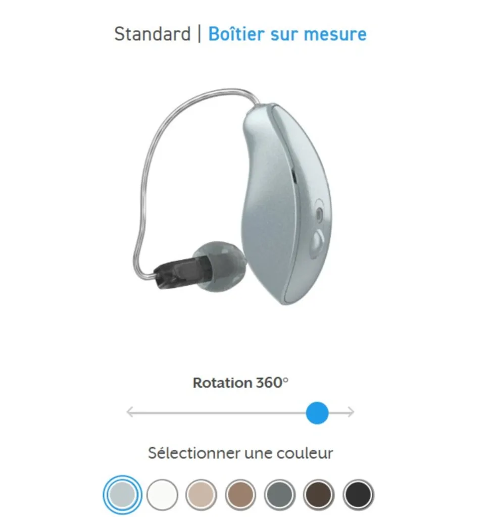 Appareil auditif discret, performant et rechargeable proche de Lyon: modèle mRIC R (rechargeable) Omega AI disponible dans un de nos centres