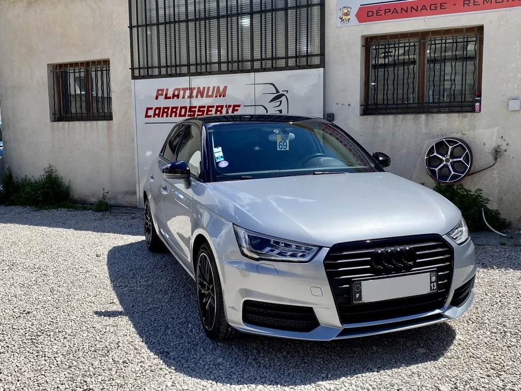 Réparation carrosserie de cette Audi A1 situé à Carnoux en Provence proche de Marseille, Aubagne et la Ciotat 
