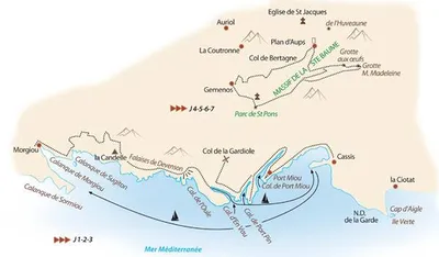 Découvrez les Joyaux Naturels : Consultez le Plan des Calanques de Cassis pour une Aventure Inégalée avec L'Eden Boat