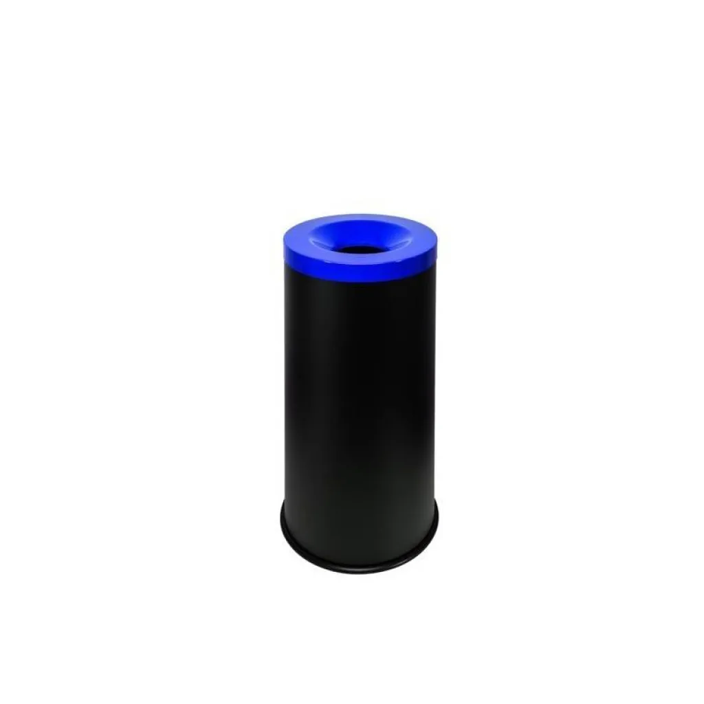 Poubelle anti feu couvercle bleu tri selectif