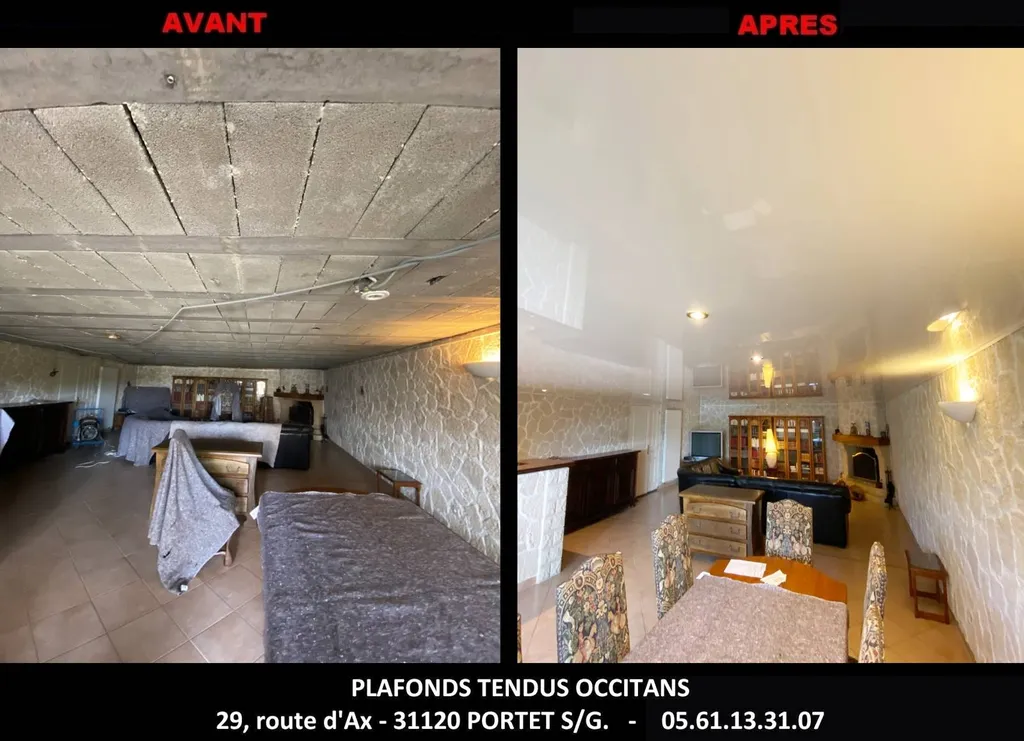 AVANT / APRES - Plafonds Tendus Occitans Toulouse - Réans