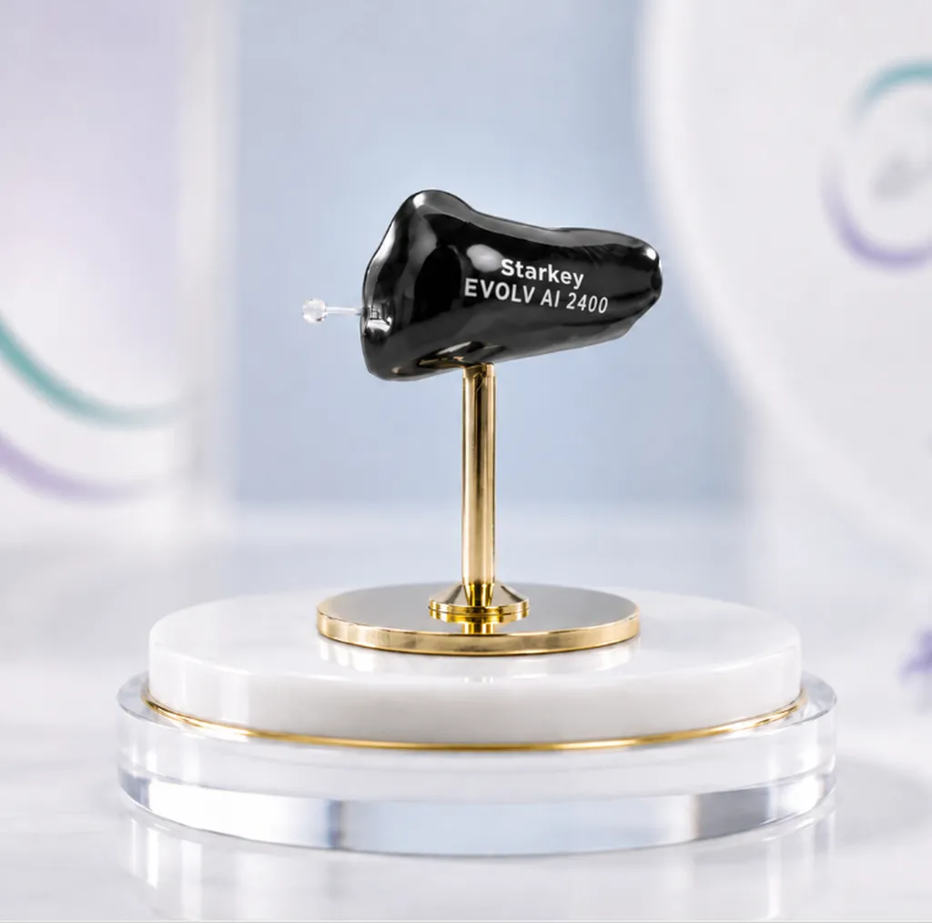 Appareil auditif invisible intra-auriculaire Starkey Omega AI 2400 pour perte auditive et acouphènes à Lyon