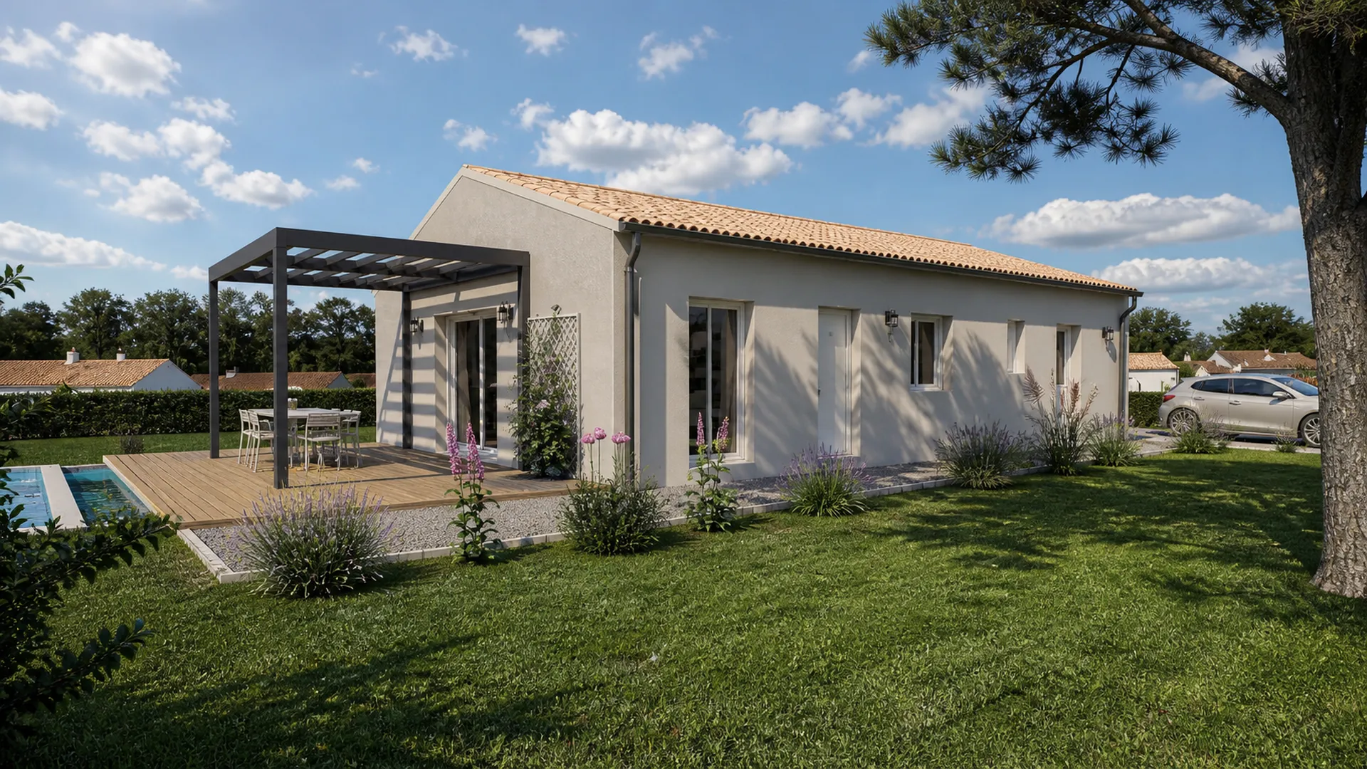 Maison neuve de 100m ² habitables sur la commune de La Sauve, à 5 minutes de Créon