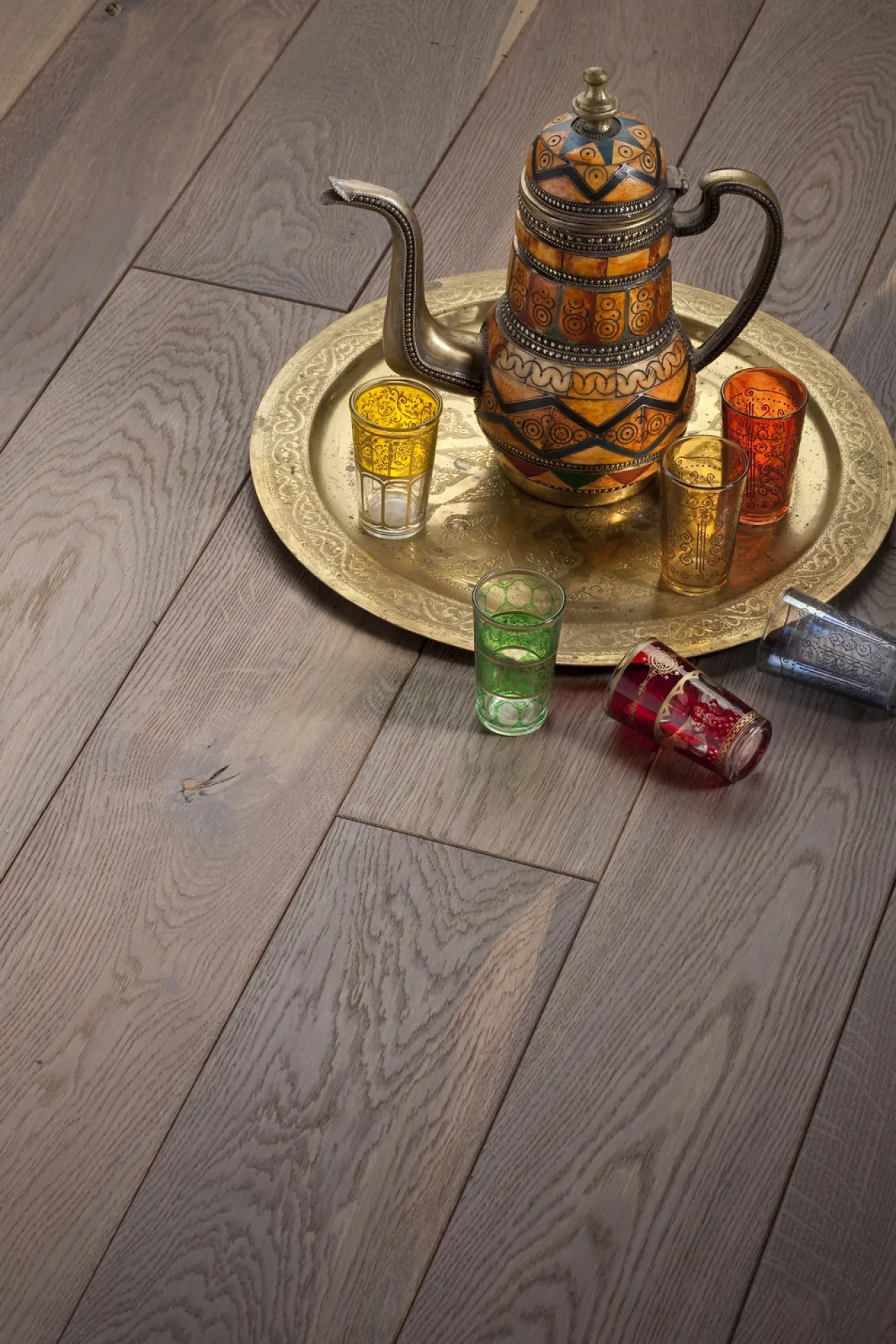 Parquet chêne de l'est colori capuccino brossé