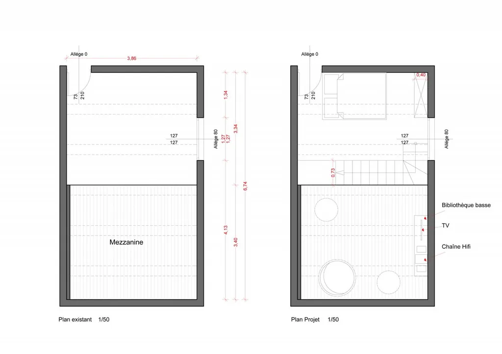 Plan chambre fils - Réaménagement intérieur d'une villa individuelle à Eyguières