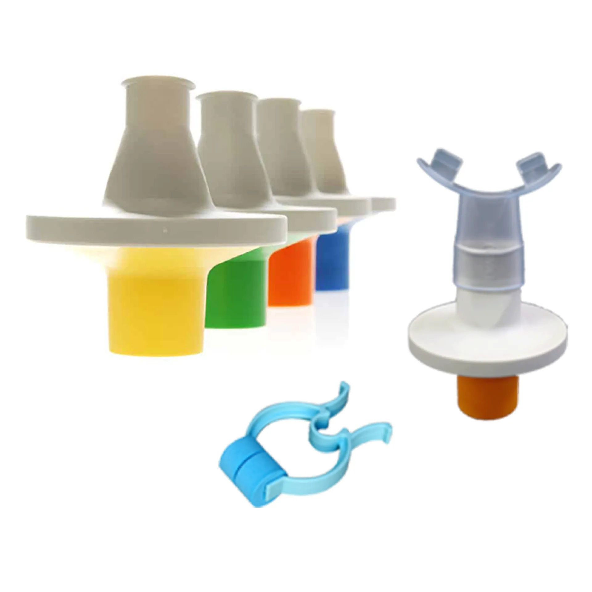 Fournisseur de consommables pour la pneumologie : filtres antibactériens, embouts buccaux et pince-nez pour la spirométrie et les examens de fonction respiratoire.