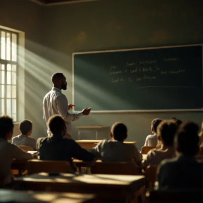 Jeune entrepreneur ouest africain dans classe