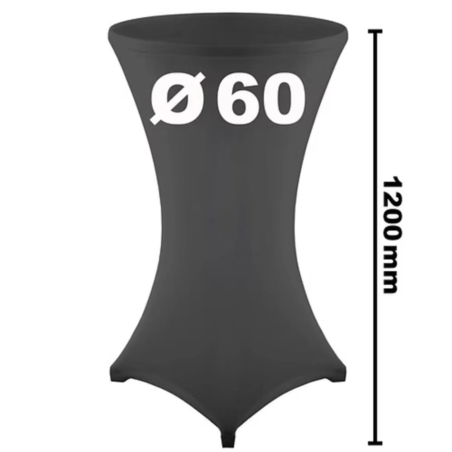 HOUSSE NOIRE DIAM 60CM POUR TABLE MANGE DEBOUT