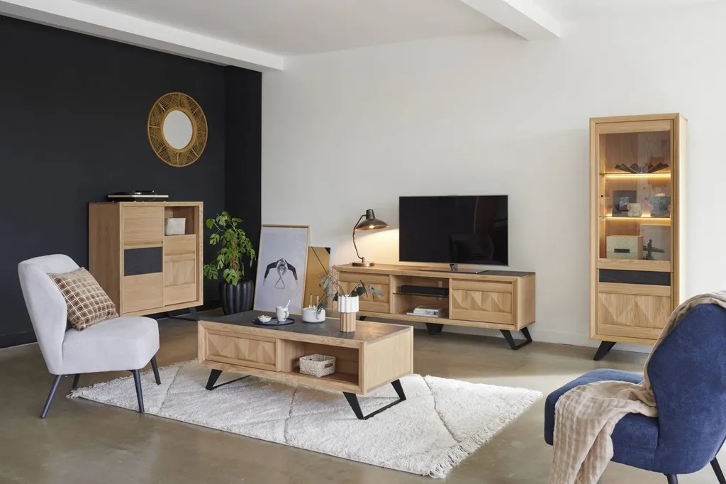 Vente d'une salle à manger complète en bois rehaussée de céramique dekton, DELTA