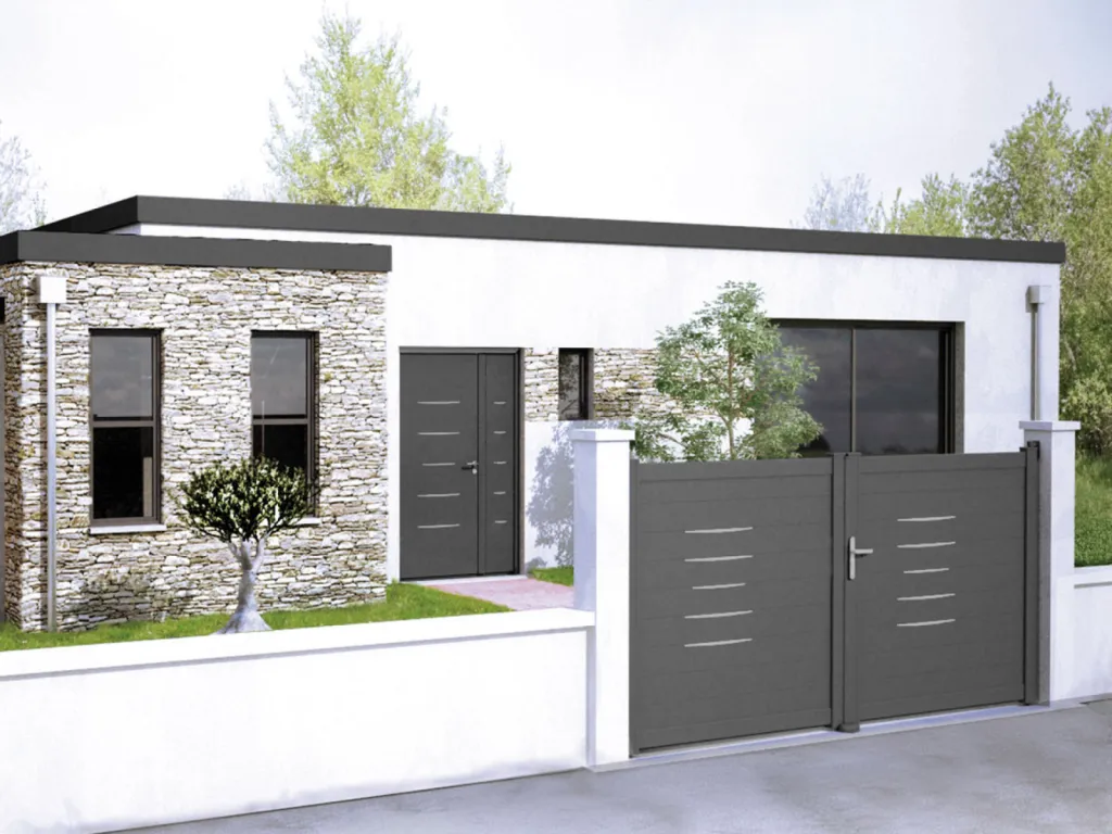 portail aluminium motorisé lançon de provence