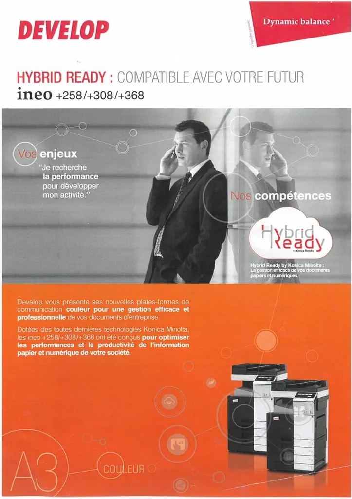 Photocopieur reconditionnée de marque Konica Minolta Develop garantie 5 ans 