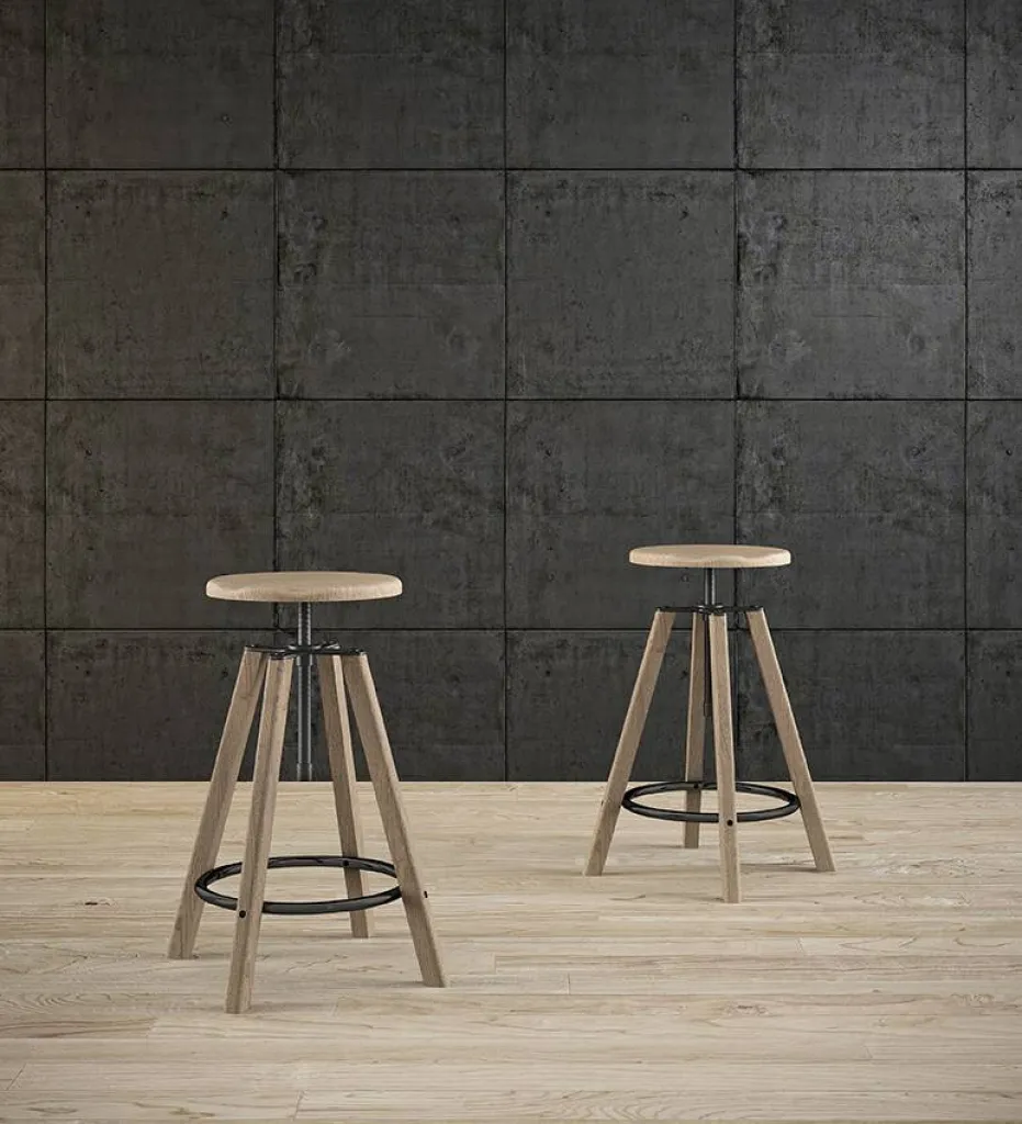 Acheter un tabouret style vintage bois et métal près de Sanary sur Mer dans le Var