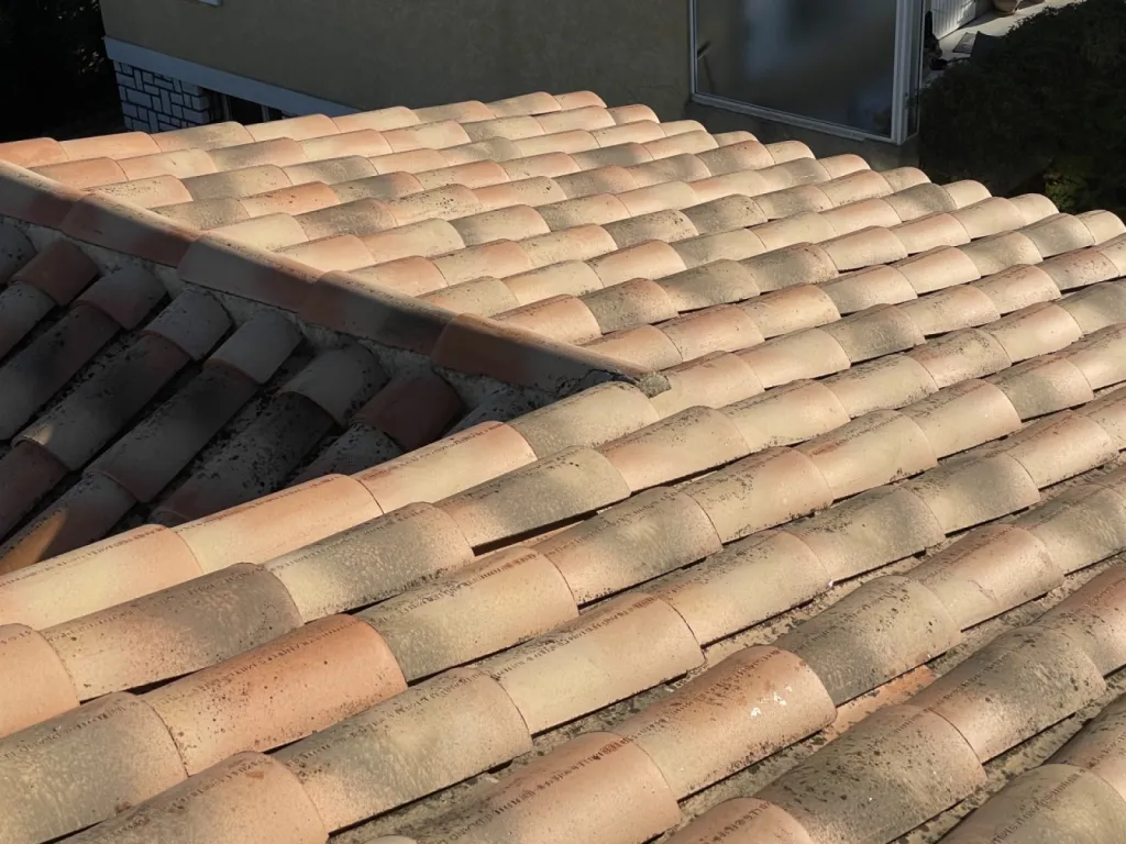 Intervention de couvreur pour un nettoyage de tuiles de toiture de maison près de Martigues 