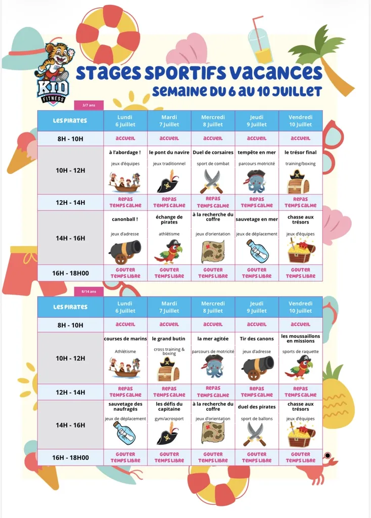 stage vacance juillet 