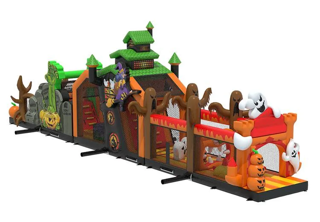Pour  Halloween acheter un Parcours d’obstacles Halloween gonflable