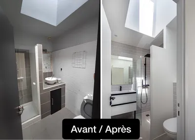 avant après travaux de renovation de Salle de bain élégante à Marseille 13007