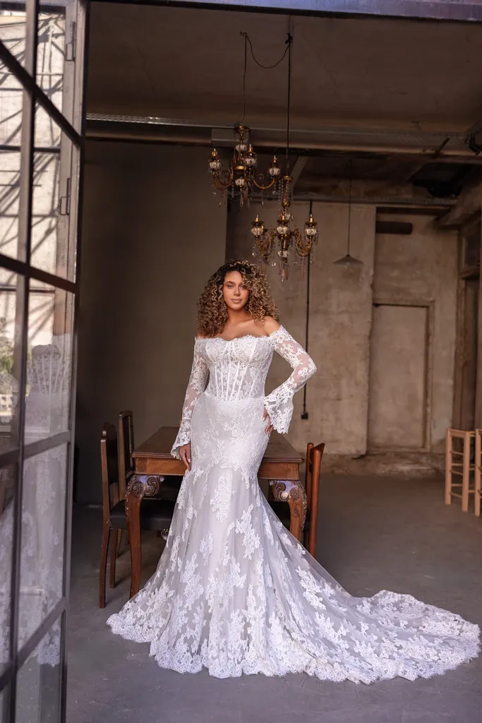Robe de mariée sirène dentelle luxe grande taille à Plan de campagne
