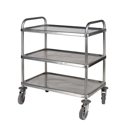 Location de Desserte roulante inox 3 niveaux pour des mariages à Lyon