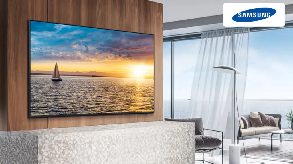 TV Samsung HU8000F Hospitality – Téléviseur 4K UHD avec chromecast intégré pour hôtels 5* avec design ultra fin