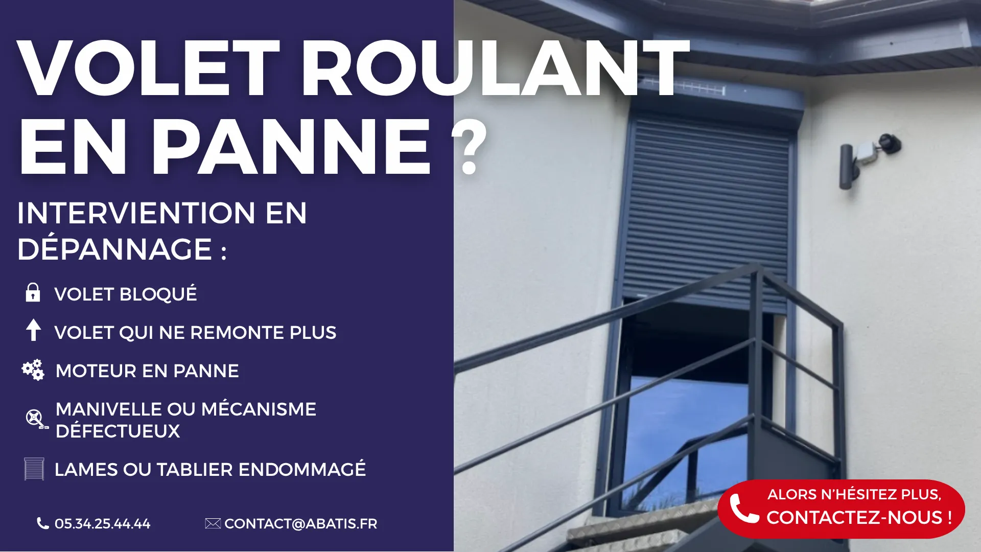 Volet roulant en panne ? Faites appel à ABATIS
