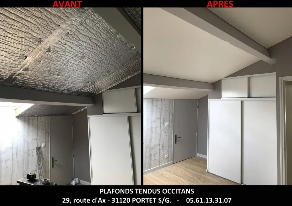 Pose isolant thermique mince chambre en rampant, Eaunes