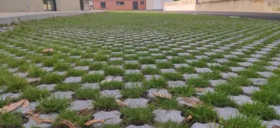 Désimperméabilisation des sol dalles gazonnées perméables parking