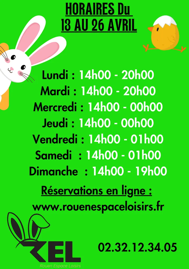 HORAIRES VACANCES DE PAQUES