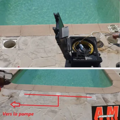 Inspection caméra d'une canalisation de piscine à Marseille 13012