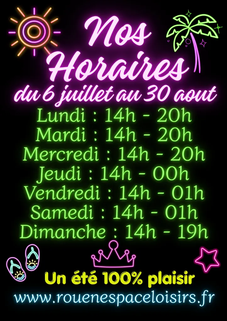 LES HORAIRES DE L'ETE