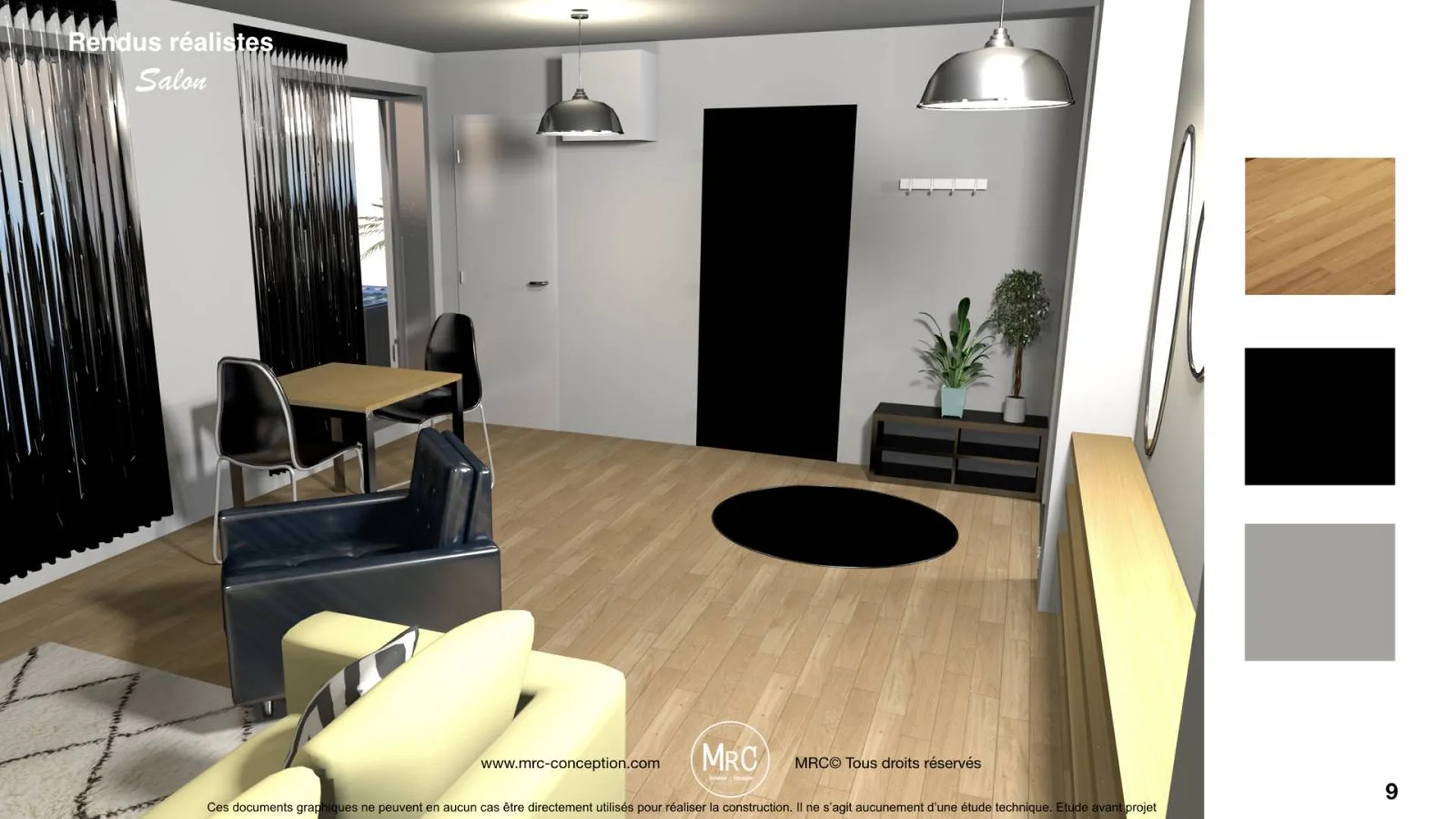 Projet de rénovation d'appartement de 100m2 sur Marseille, conception et étude d'avant projet réalisé par un architecte d'intérieur. 13002