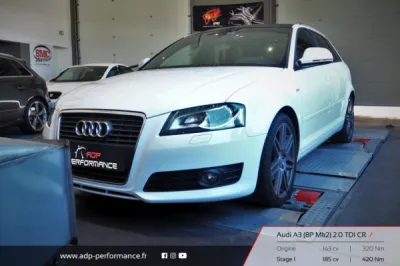 Reprogrammation moteur Salon de Provence - Audi A3 8P Mk2 2.0 TDI CR 143cv - ADP Performance