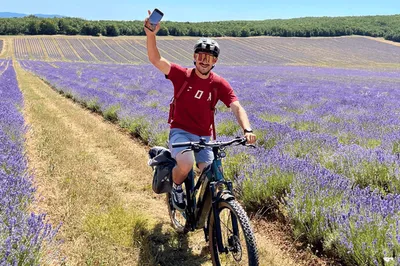 Enjoy a gentle and immersive electric bike experience across lavender fields and woodlands during your exclusive stay in Provence