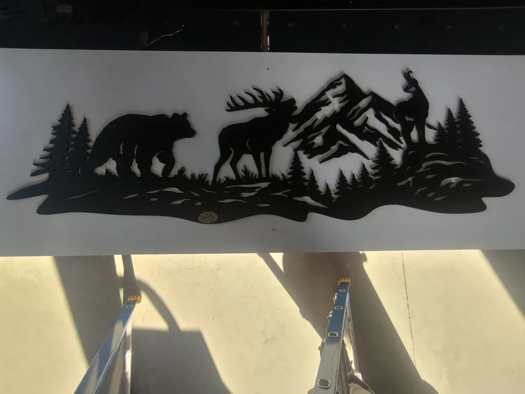 Décoration murale métal animaux montagne 140x45 cm – Fabrication artisanale en Haute-Garonne (31) près de Saint-Gaudens, livraison partout en France