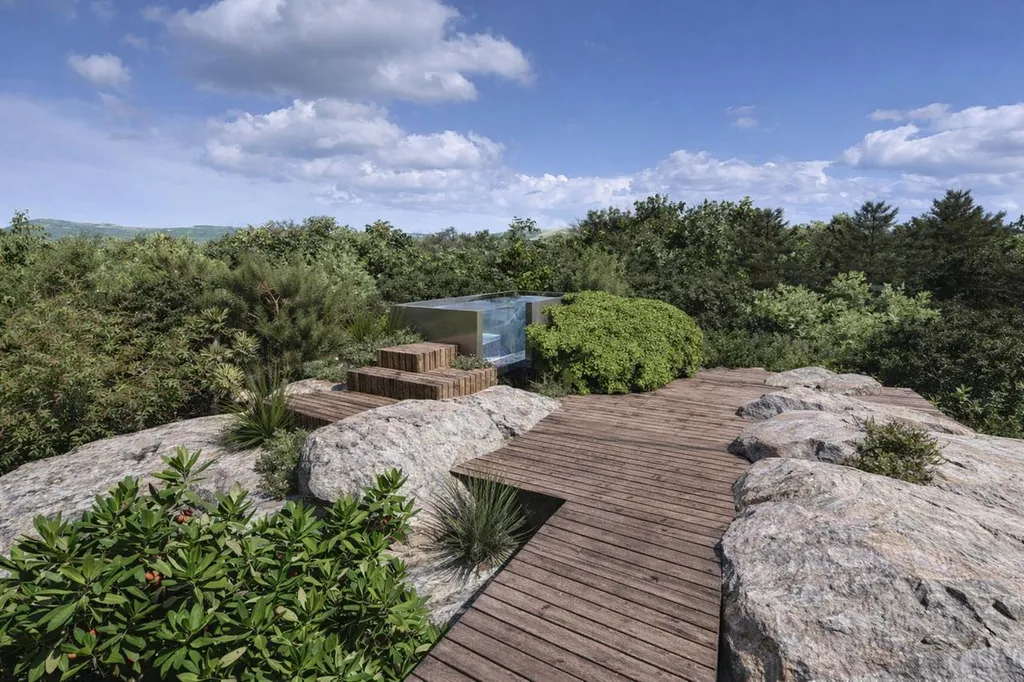 Etude d'un spa inox fond et parois vitrés en Corse
