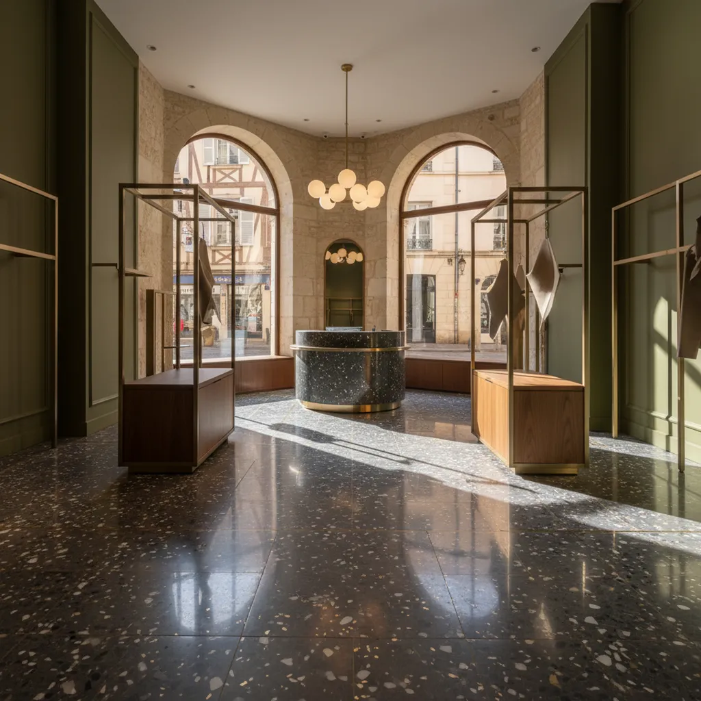 Sols professionnels pour boutiques de centre-ville à Dijon : revêtements décoratifs adaptés aux espaces de vente premium et aux commerces à haute fréquentation