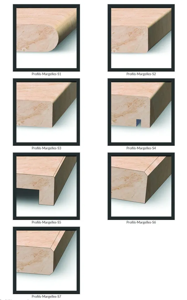 Différents profils de nez pour vos margelles