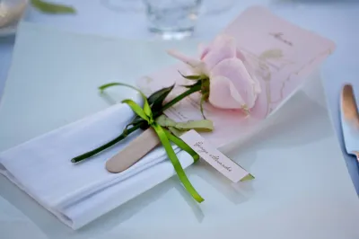 Name tag and wedding menu