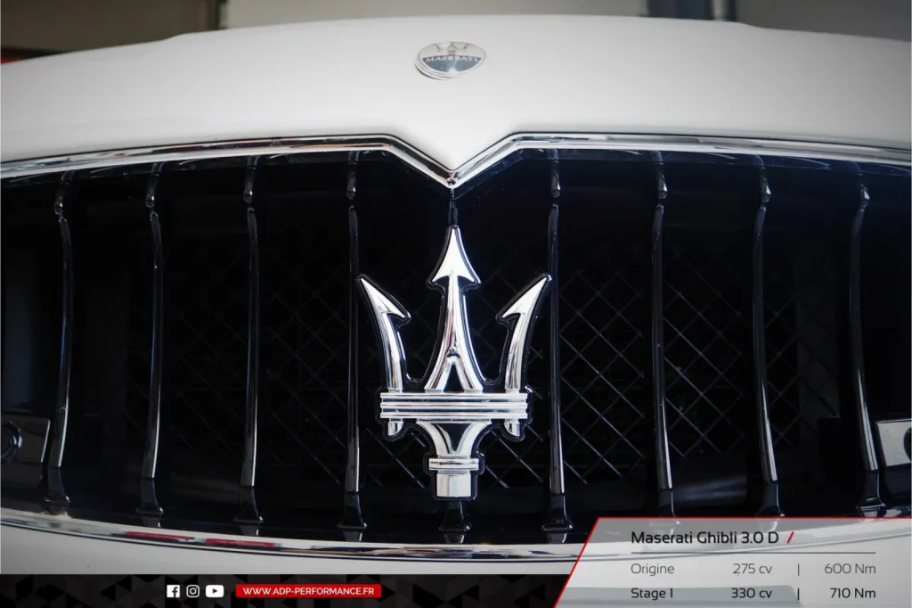 Reprogrammation moteur Nice - Maserati Ghibli 3.0 D 275cv - ADP Performance