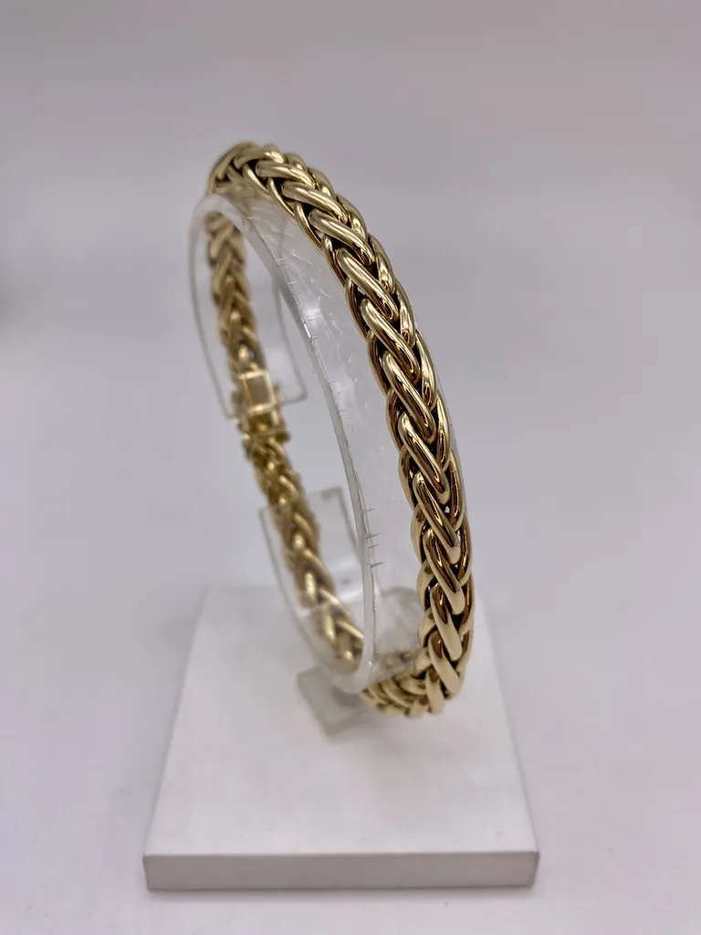 Bracelet de seconde main en parfait état en or 750/1000ème maille palmier chez Or Ligne bijouterie à La Teste de Buch en Gironde