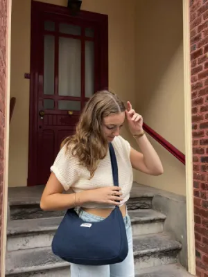 Sac bandoulière Hindbag Rosa Navy disponible chez Evasion Eu