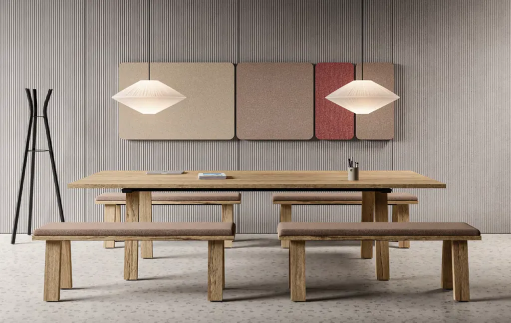 Table de réunion rectangulaire avec pieds bois massif Bois pour vos salles de réunion à ARLES