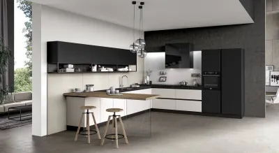 Modèle de cuisine italienne épurée verre blanc avec pose sur Bandol dans le Var