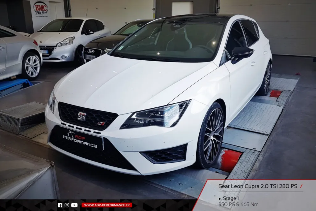 Reprogrammation moteur stage 1 Salon de Provence  - Seat Leon Cupra 2.0 TFSI 280cv - ADP Performance