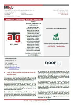 1ère page certification produits METROTILE