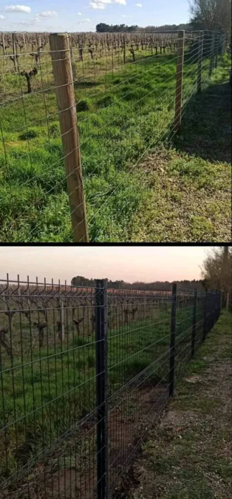 Pose d'une clôture en panneaux rigides sur la commune de Cubnezais proche Saint André de Cubzac