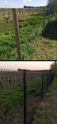 Pose d'une clôture en panneaux rigides sur la commune de Cubnezais proche Saint André de Cubzac
