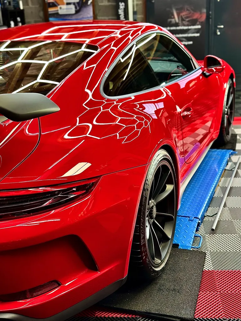 centre de DETAILING Lyon protection céramique film de protection PPF Porsche GT3