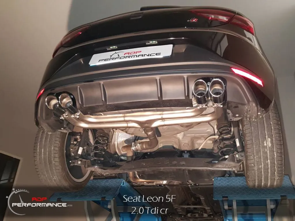 Echappement sport inox quatre sorties Seat leon Fr